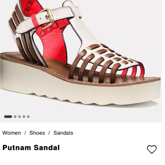 COACH Putnam Platform Huarache Leather Sandals - Picture 3 of 12